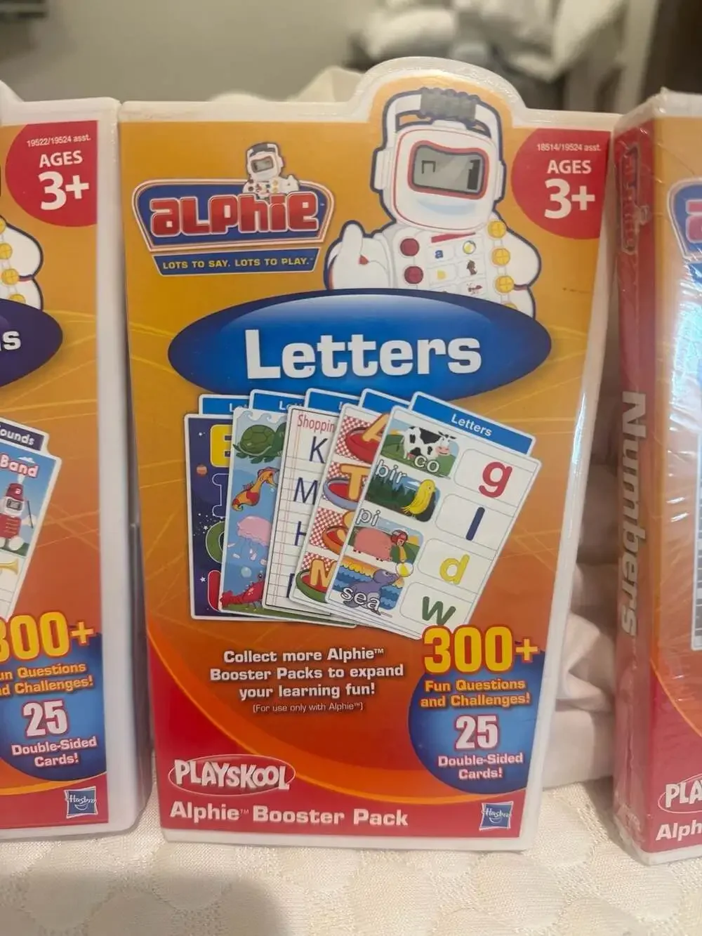 3-Pack Playskool Alphie Booster Packs: Music & Sounds, Letters, and Numbers